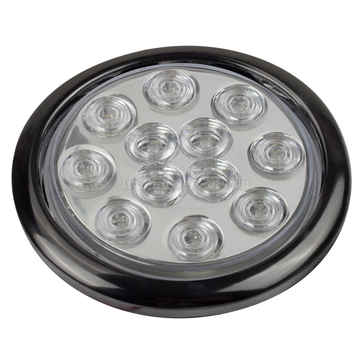 2 Red 12 Led 4 U0026quot Round Truck Trailer Brake Stop Turn Tail Lights W Clear Lens