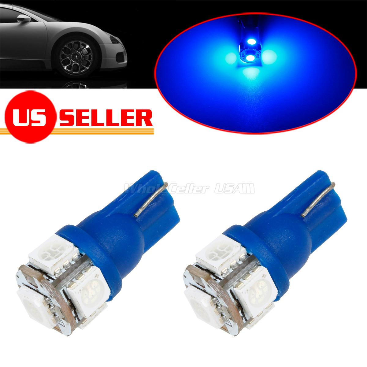 2x Ultra Blue 6 SMD T10 Wedge 168 194 2825 LED Bulb For License Plate Lights