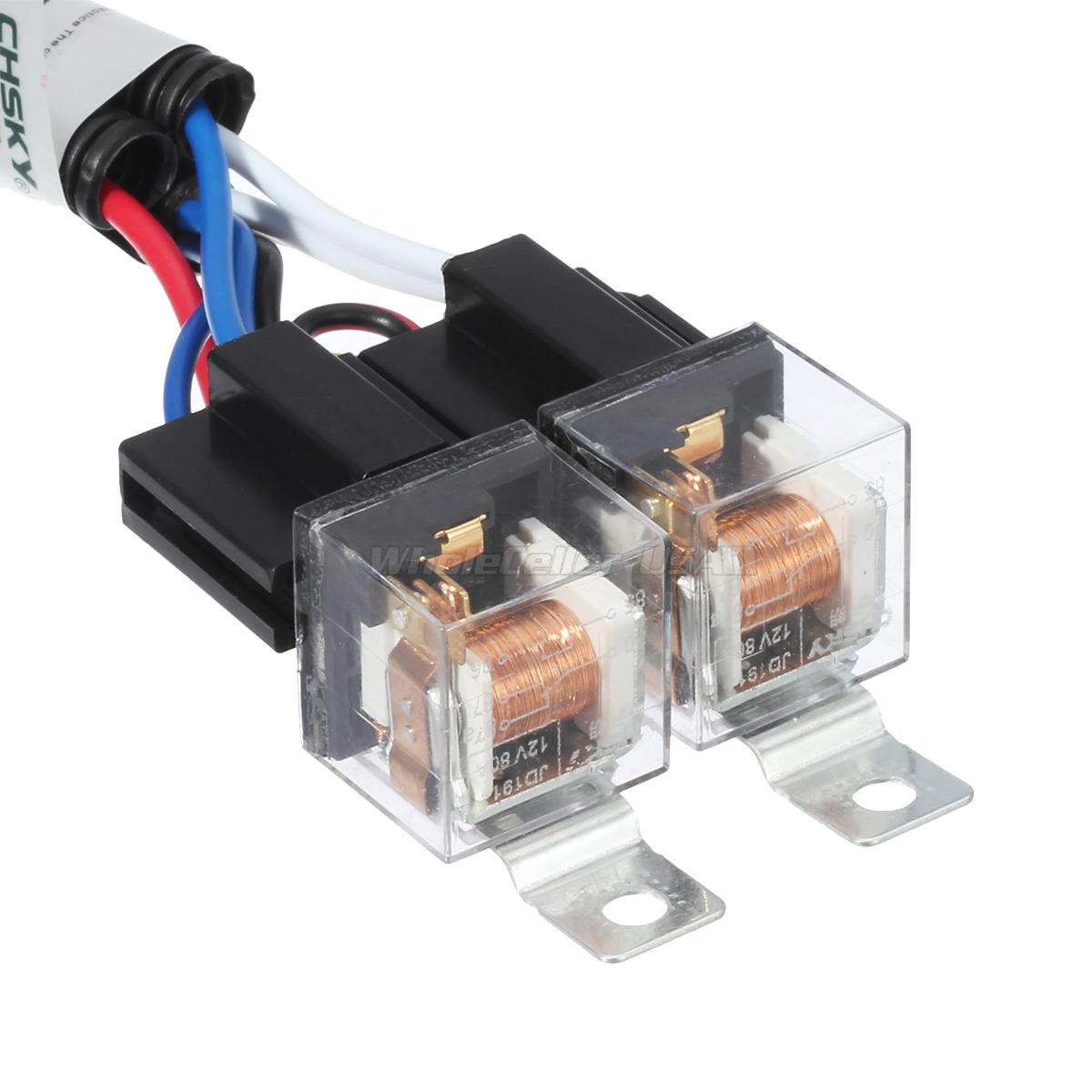 1x CERAMIC H4 HEADLIGHT RELAY WIRING HARNESS 2 HEADLAMP LIGHT BULB