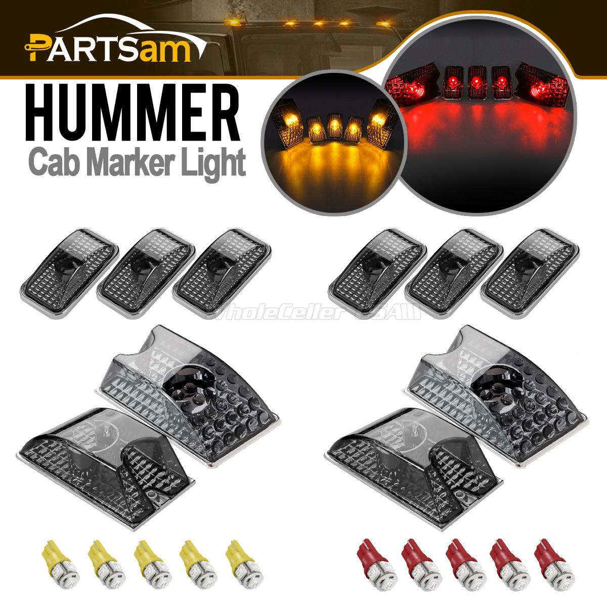 5x For 88-02 GMC Clear Cab Marker Clearance 264159CL Light+5xBlue 5-5050 W5W LED