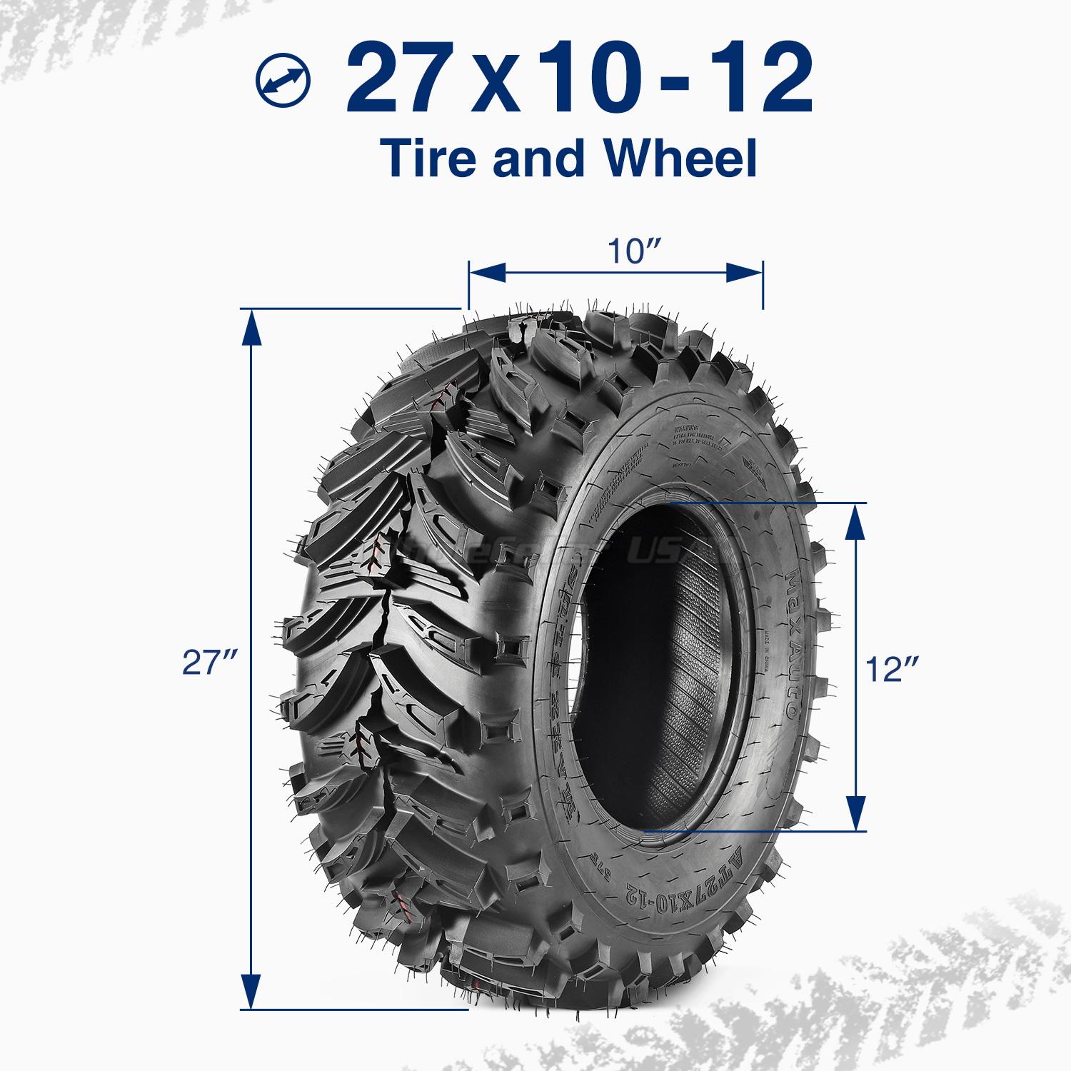 Qty 4x Atv Tire 27x10 12 Front 27x12 12 Rear At Mud Sand All Terrain