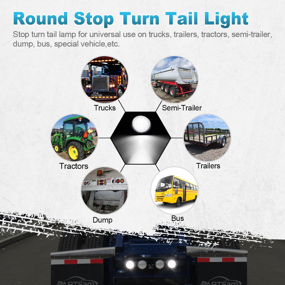 2pc 4 U0026quot Round Backup Reverse Fog Lights W Rubber Mount 30