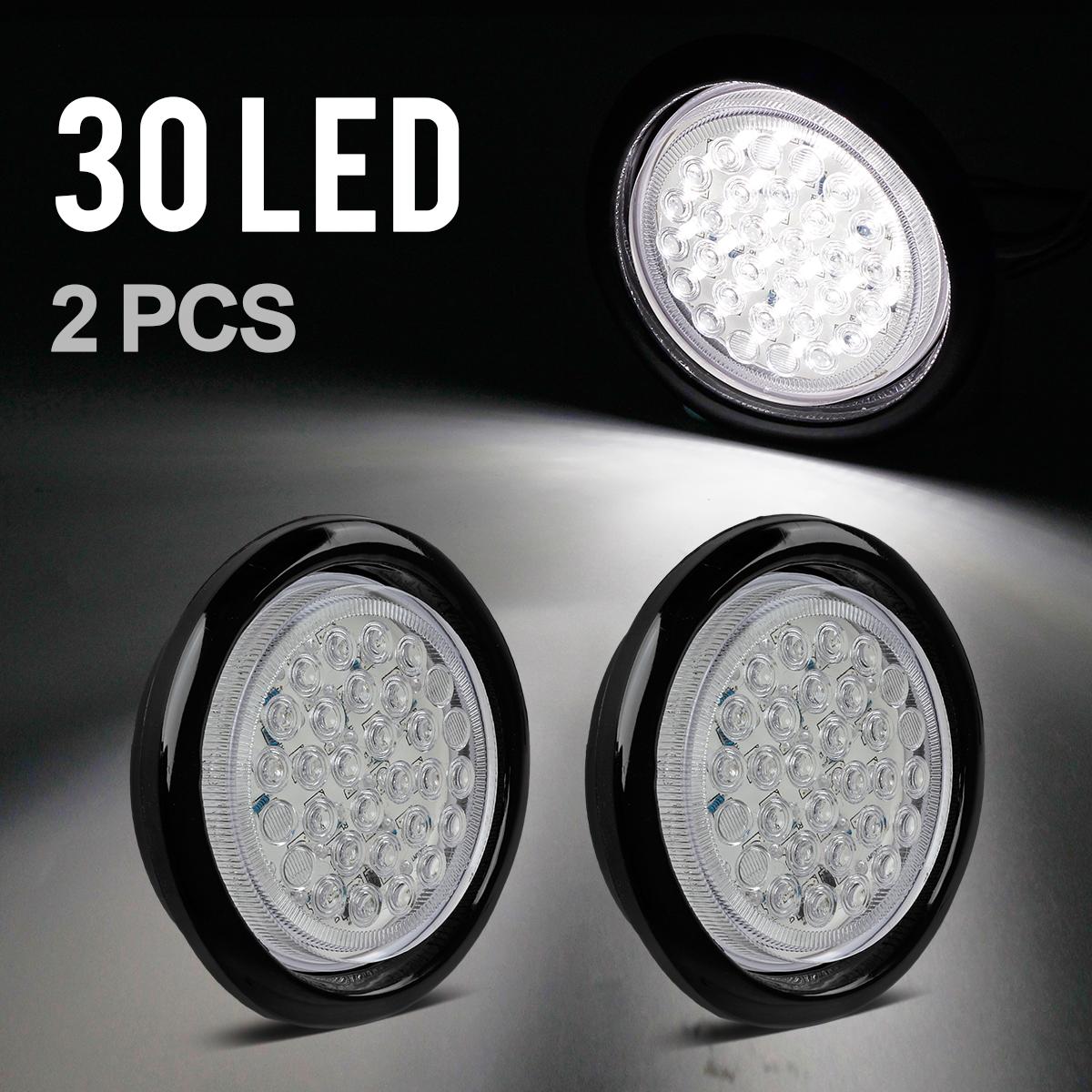 2pc 4 U0026quot Round Backup Reverse Fog Lights W Rubber Mount 30