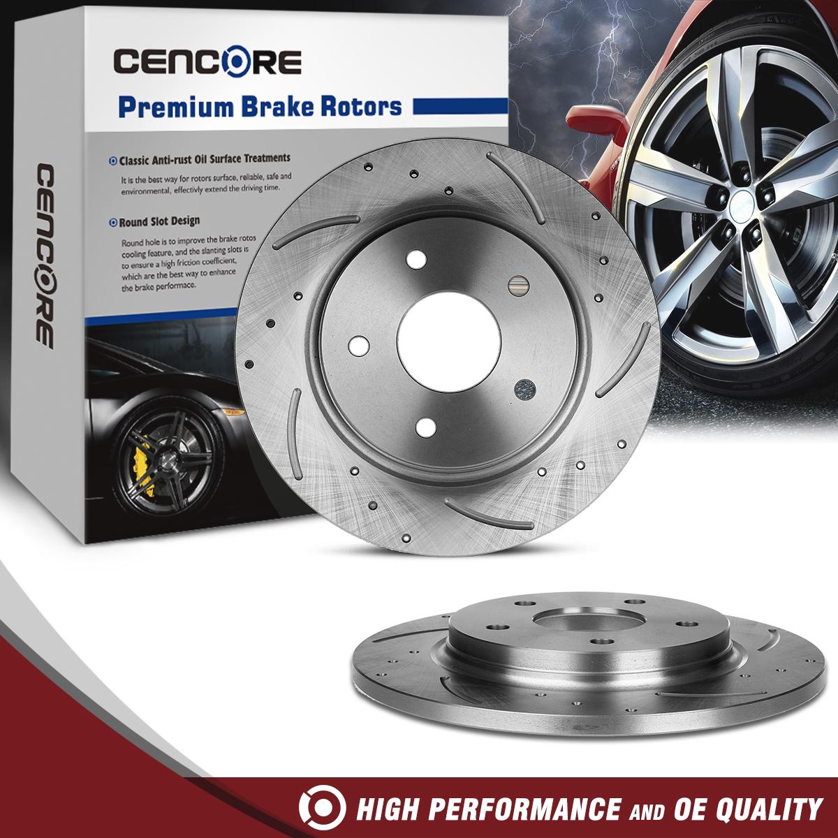 Front Rear drilled Slotted Brake Rotors Ceramic Pads For 2002-04 Honda CRV EX LX