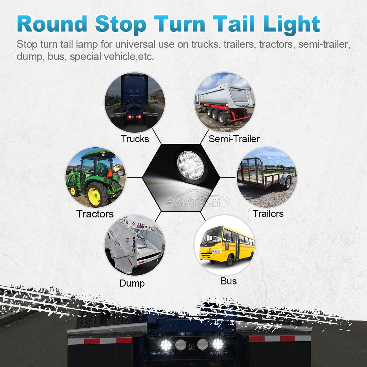 2x4 U0026quot White Stop Turn Tail Backup Truck U0026trailer Light