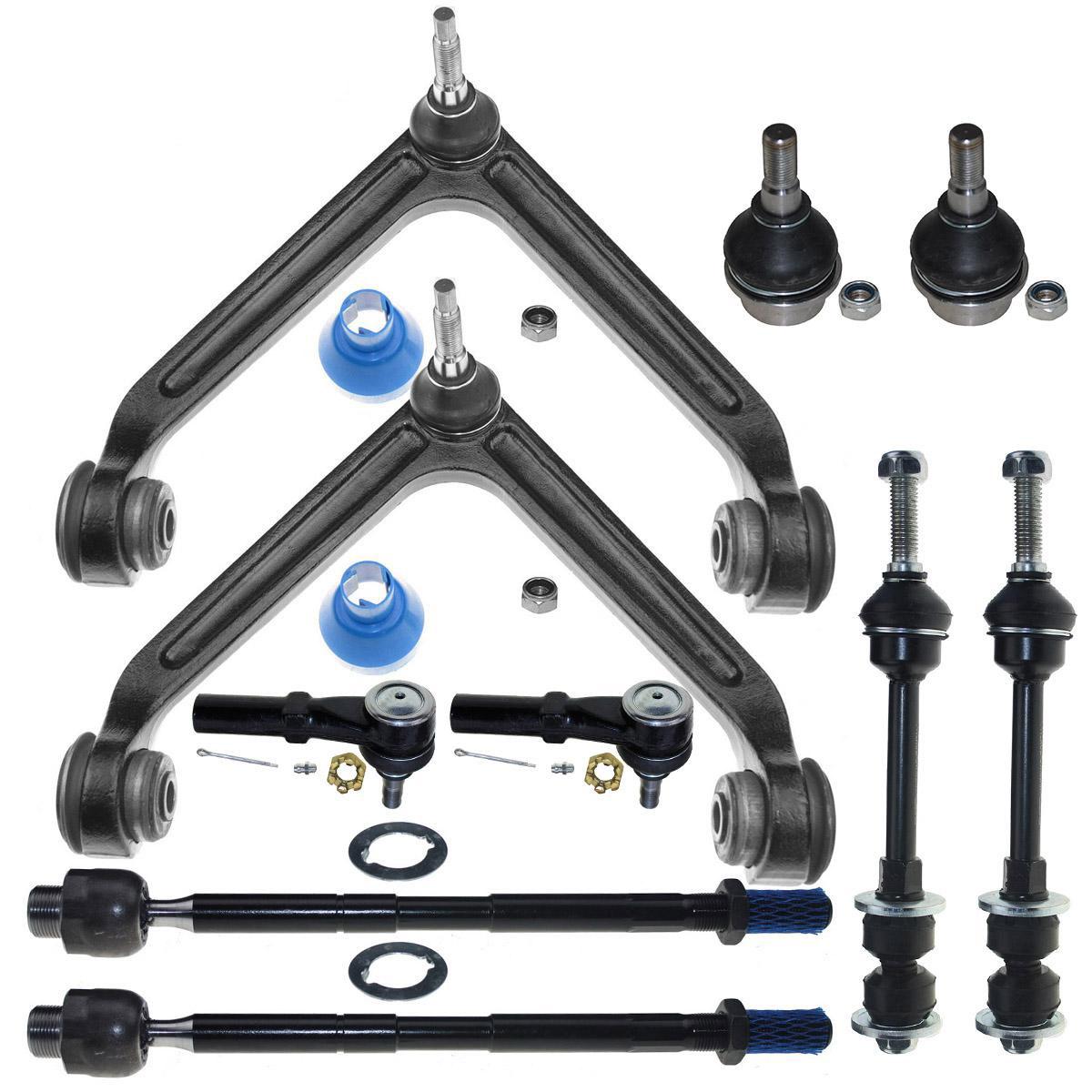 PartsW 10 Pc New Suspension Kit for Dodge Ram 1500 & Ram 1500 / Front Lower Ball Joints Bellow Boots Inner and Outer Tie Rod End Sway Bars End Link 