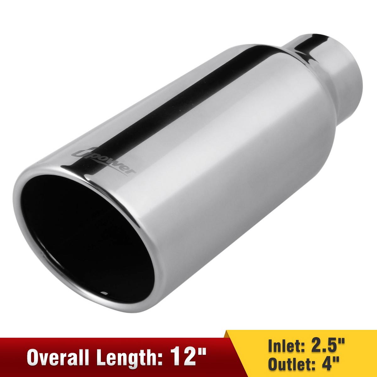 2.5 Inch Inlet Black Exhaust Tip,2.5 x 4 x 12 Exhaust Tailpipe Tip With ...