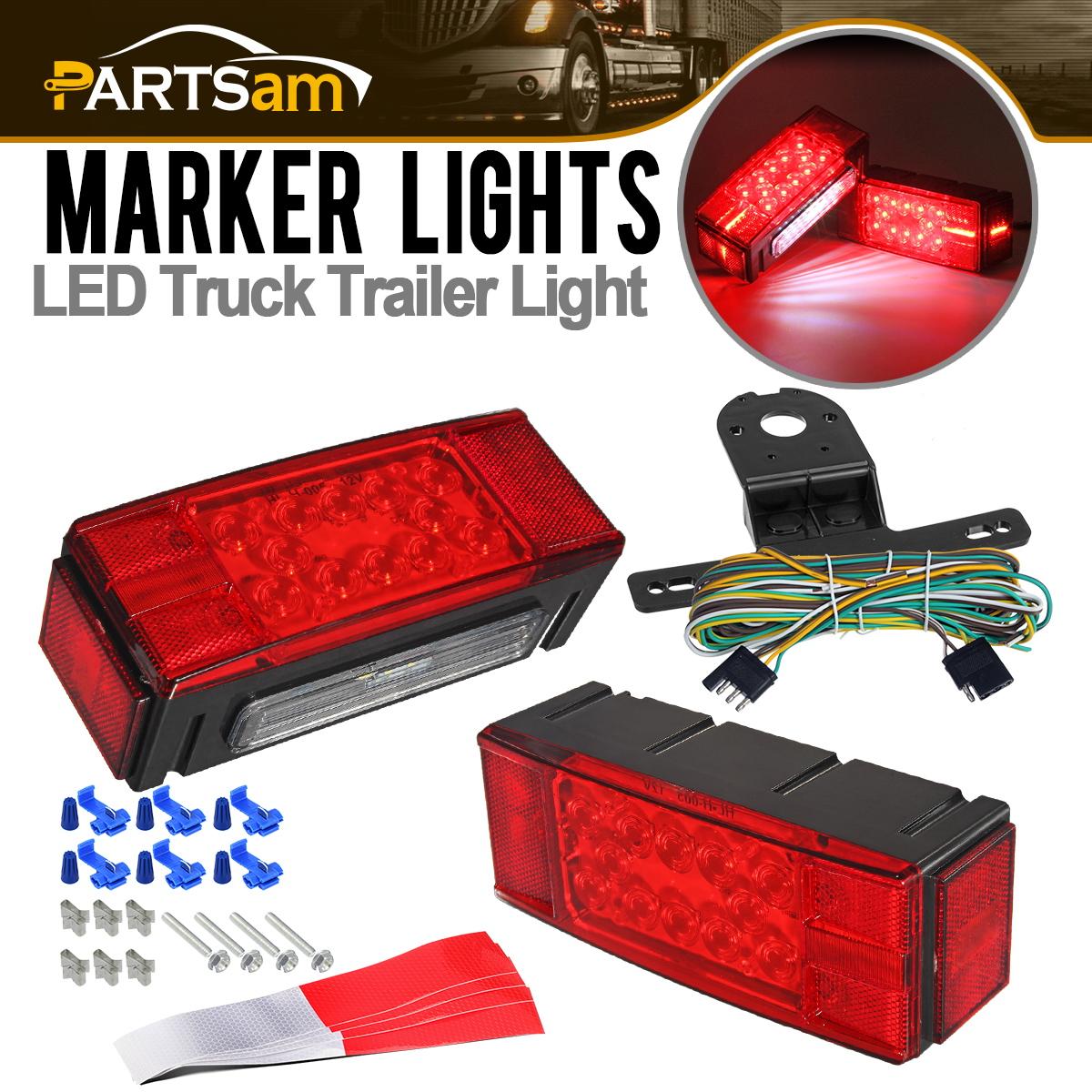 LED Stop Trailer Light Kit Red//White 12V Lights Truck Trailer Boat Brake License