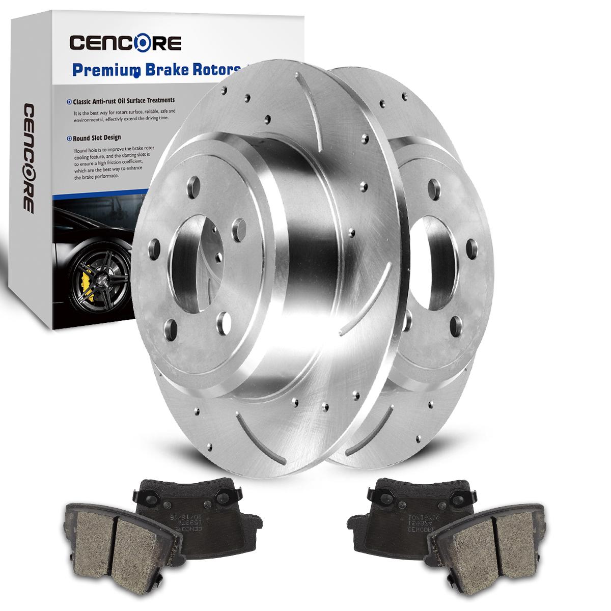 4 Ceramic Pads High-End Front Kit 5lug 2 Brake Rotors For: Dodge Chrysler