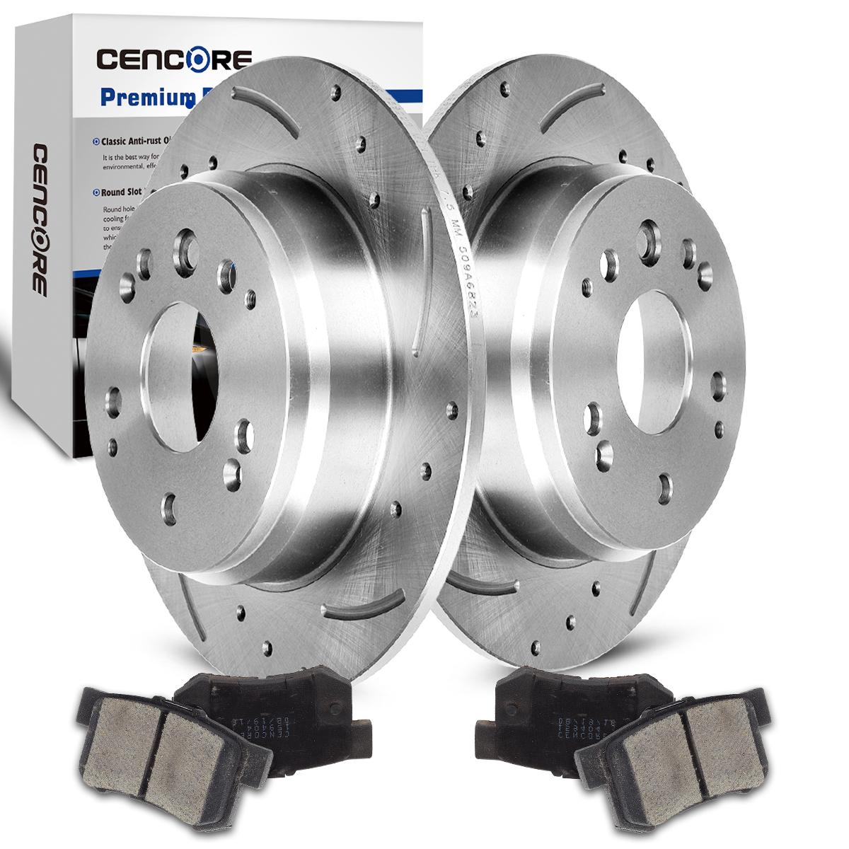 Rear Drill Slot Brake Rotors /& Ceramic Pads For 03-11 Element 04-08 TL