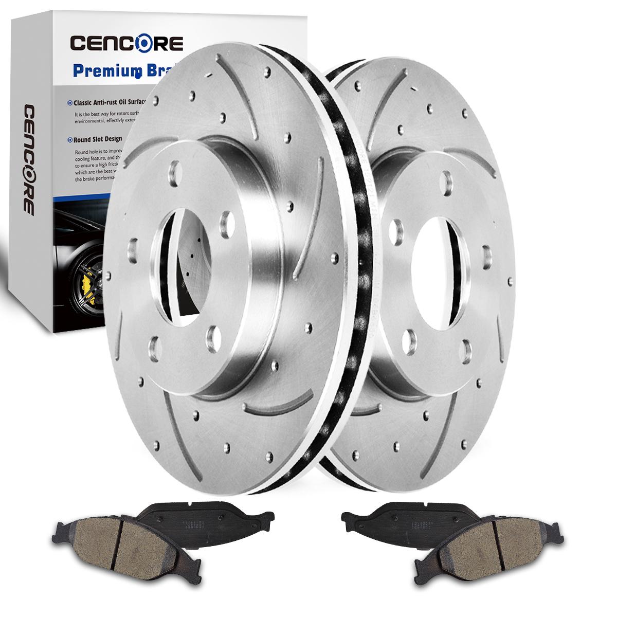 5lug Front Rotors 2 Premium Black Zinc Plated Drilled Disc Brake Rotors