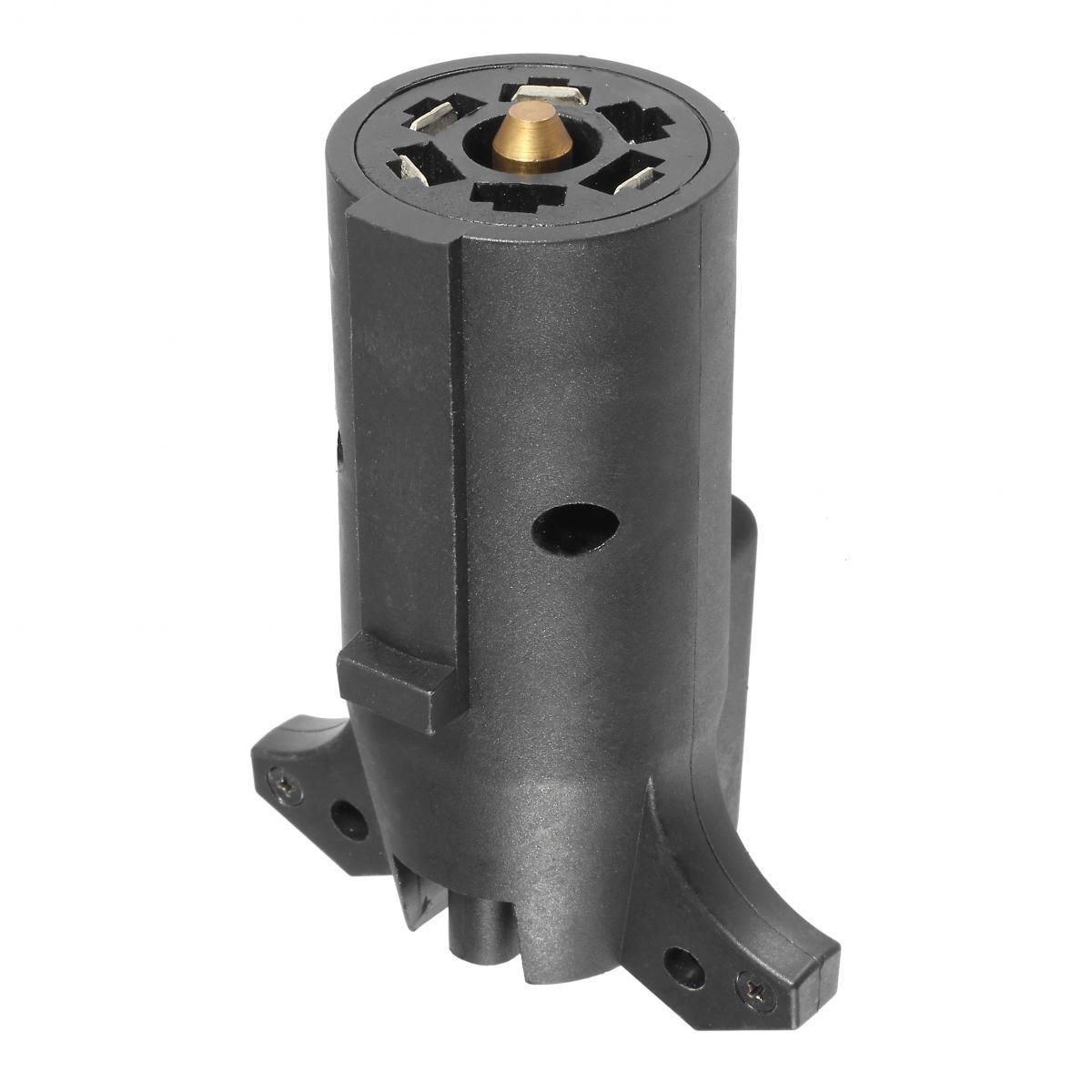 7-way Round Blade To 5-way Flat Pin Adapter Boat Rv Towing Auto Vehicle